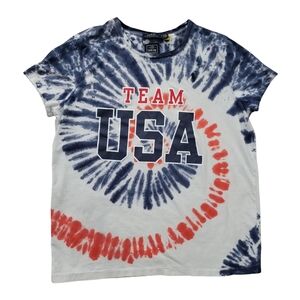 Polo Ralph Lauren T-Shirt Womens M Team USA 2010 Tie Dye Top Preppy 90s Y2K